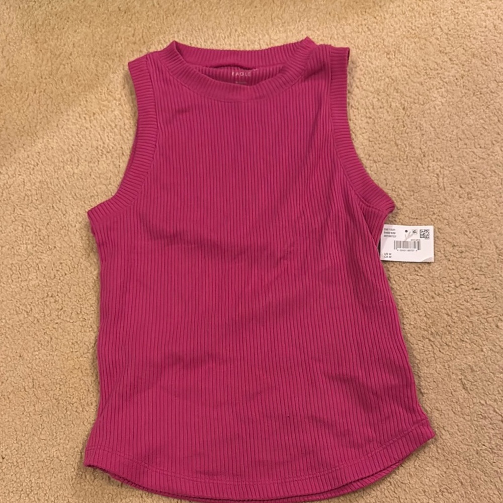 Sleeveless Ribbed Pink Top